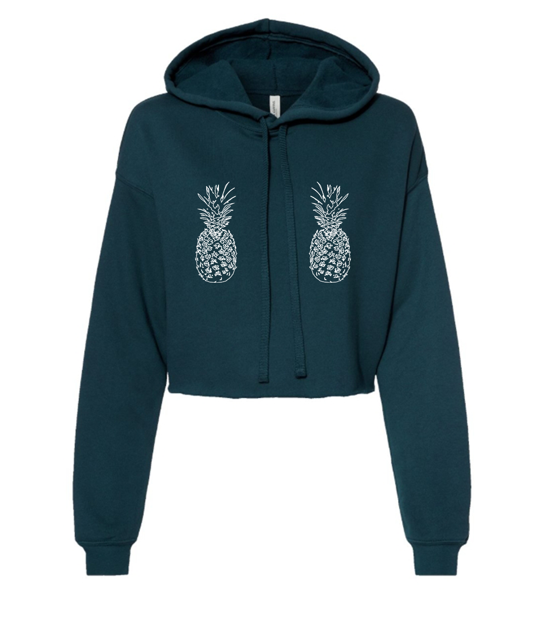 Pine-Nipples Crop Hoodie
