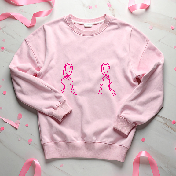 Breast Cancer Ribbons Crew Neck Sweatshirt