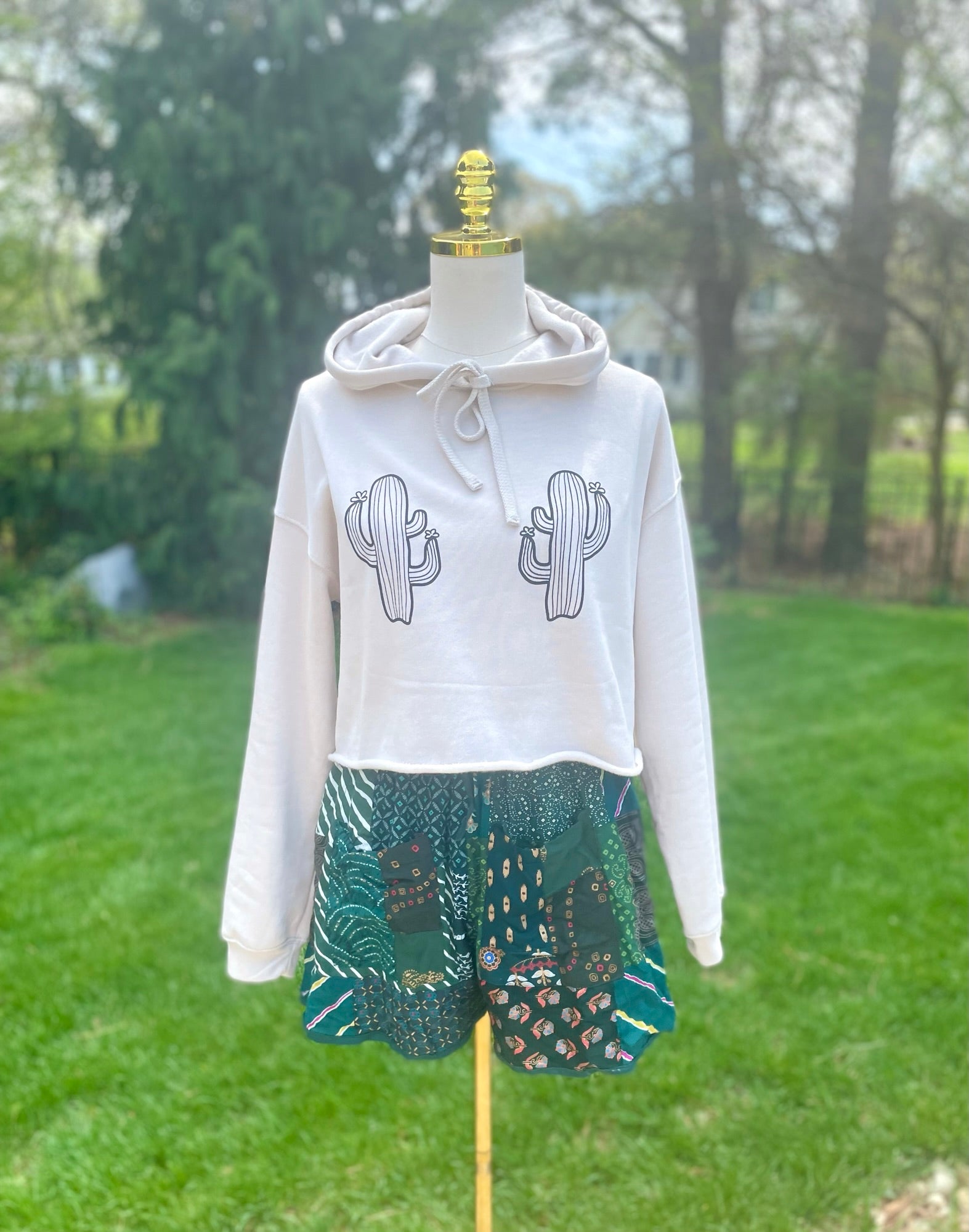 Cactits Crop Hoodie