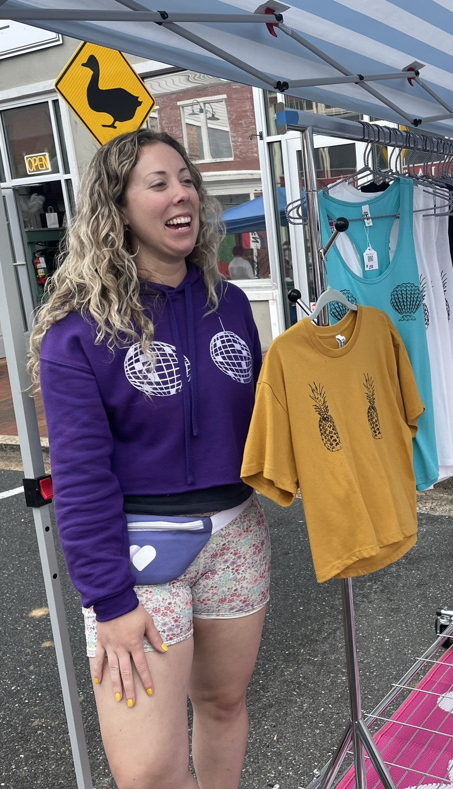 Disco Boobs Crop Hoodie